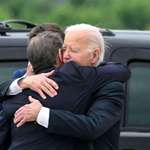 image for President Biden hugging his son, Hunter, after he was convicted. Joe promised not to pardon him.