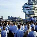 image for George Bush announces "Mission Accomplished" in 2003, six weeks after the US invasion of Iraq