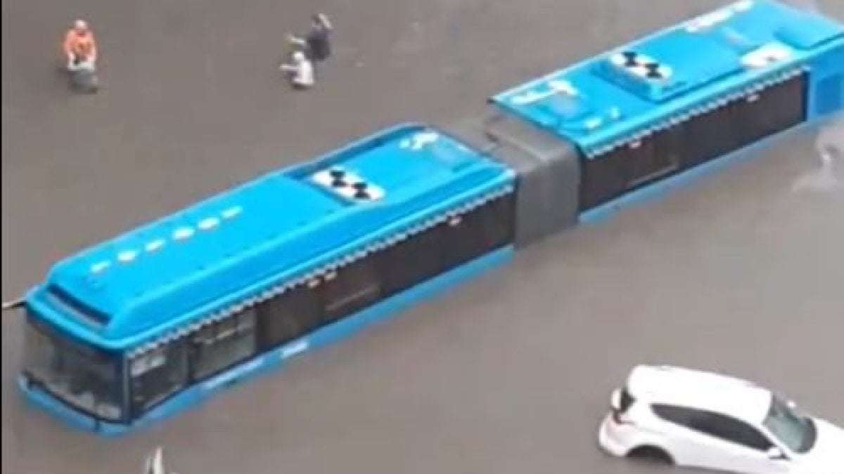 image for Cars and houses submerged in severe flooding in Moscow