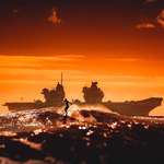 image for The British aircraft carrier HMS Queen Elizabeth off the Florida coast in 2019