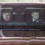 image for Vladimir Putin drive an Aurus car in Pyongyang with Kim Jong Un as the passenger