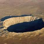 image for Meteor crater near Winslow, Arizona. The impact zone measures 0.737 miles with a depth of 560 feet