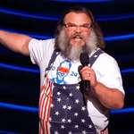 image for Fashion Icon Jack Black Endorsing Joe Biden on Stage at Campaign Event