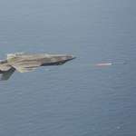 image for U.S. Navy F-35C firing an AIM-9X Sidewinder missile while flying inverted, June 8th 2017.
