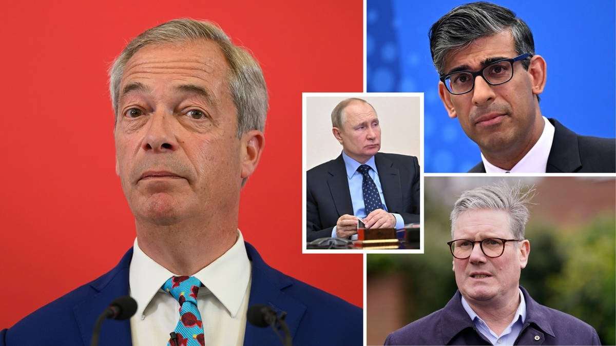 image for Farage doubles down on Ukraine comments after Sunak and Starmer condemned Reform UK leader