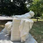 image for A wax Abe Lincoln statue during a heat wave