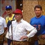 image for Jimmy Carter with Bill Clinton, Al Gore, and Millard Fuller, the founder of Habitat for Humanity.