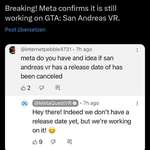 image for GTA San Andreas for META Quest Still In Development
