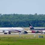 image for Trump and Russian Embassy plane parked together yesterday during Presidential debate.
