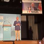 image for Campaign group Led by Donkeys disrupts Nigel Farage's latest Reform UK rally with a Putin banner