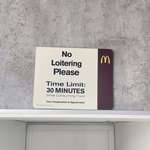 image for McDonald’s sign limiting time allowed to eat.