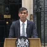 image for Rishi Sunak makes a speech outside 10 Downing Street after a historic loss