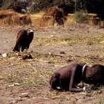 image for 1993 photo of starving child and vulture won Kevin Carter a Pulitzer; he died by suicide in 1994.