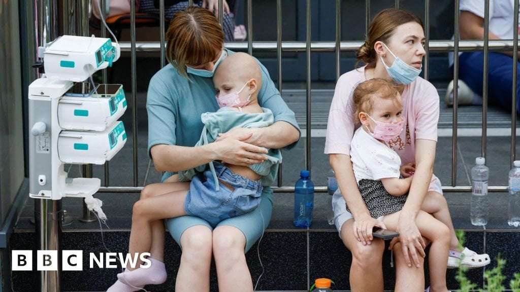 image for Children's hospital hit as Russian strikes kill dozens in Ukraine