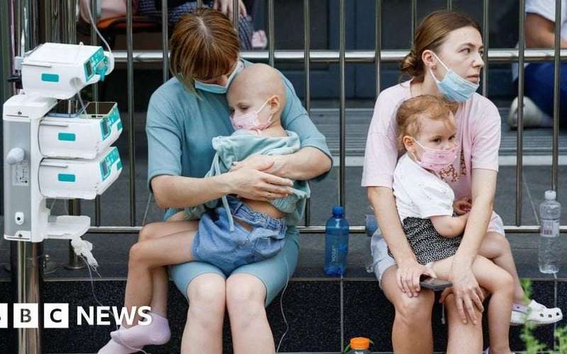 image for Children's hospital hit as Russian strikes kill dozens in Ukraine