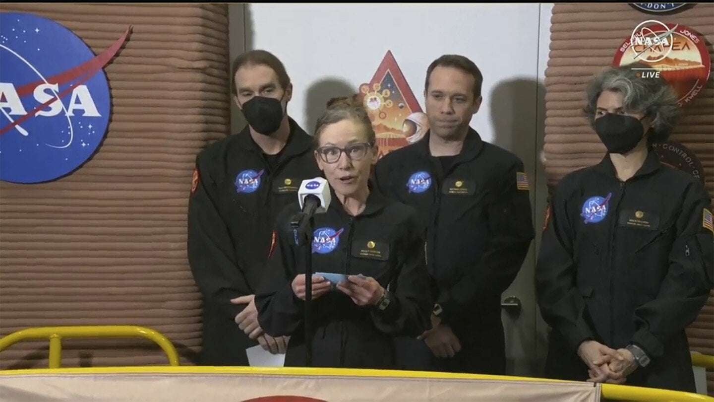 image for Crew of NASA’s earthbound simulated Mars habitat emerge after a year