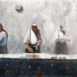 image for I ate some pretty good sushi and then painted the chefs in watercolor