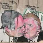 image for Trump and Netanyahu share a kiss mural
