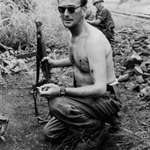 image for Major Erik Bonde smoking a ciggarette after being shot twice. Congo 1961