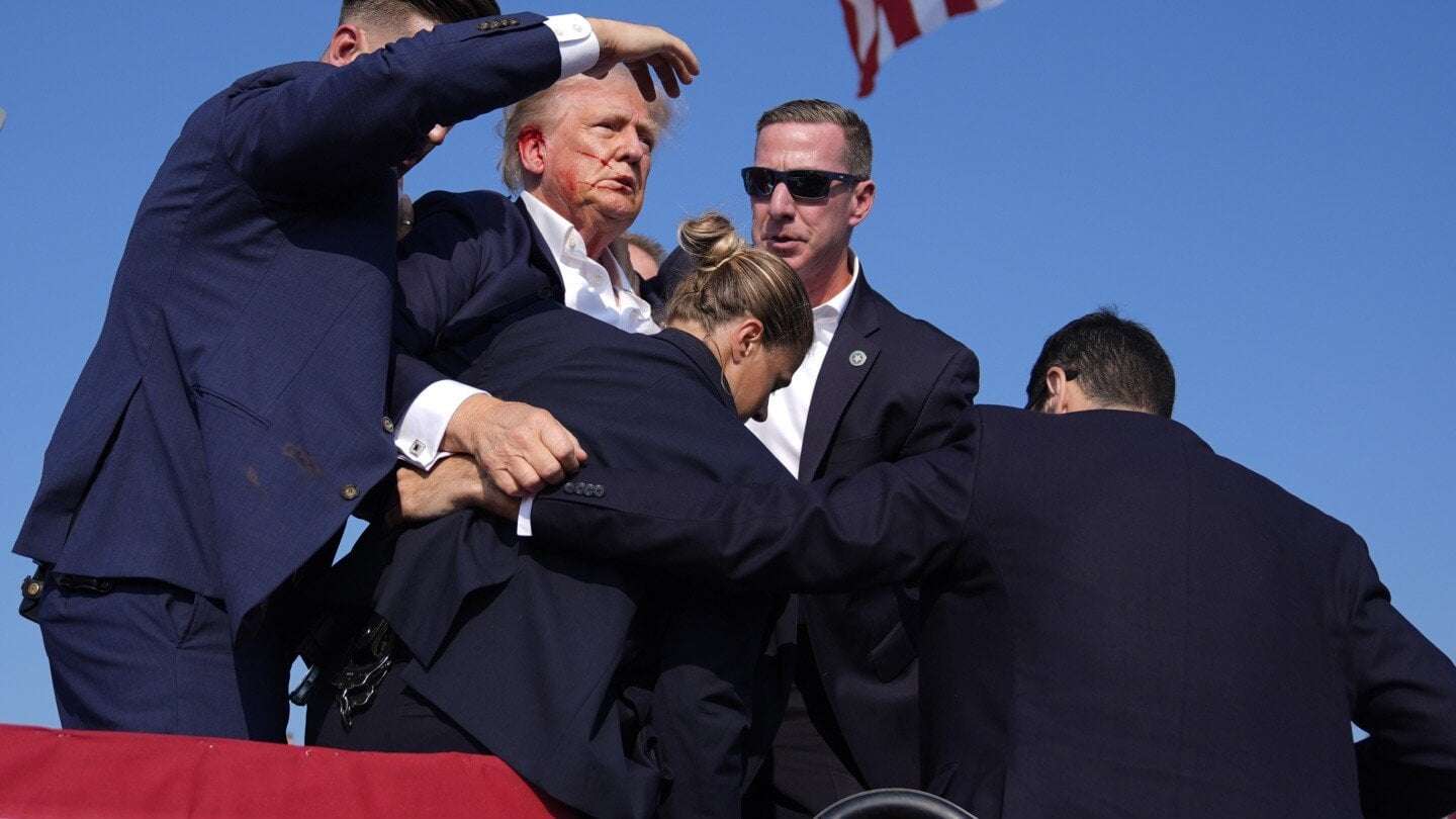 image for Trump injured but ‘fine’ after attempted assassination at rally, shooter and one attendee are dead