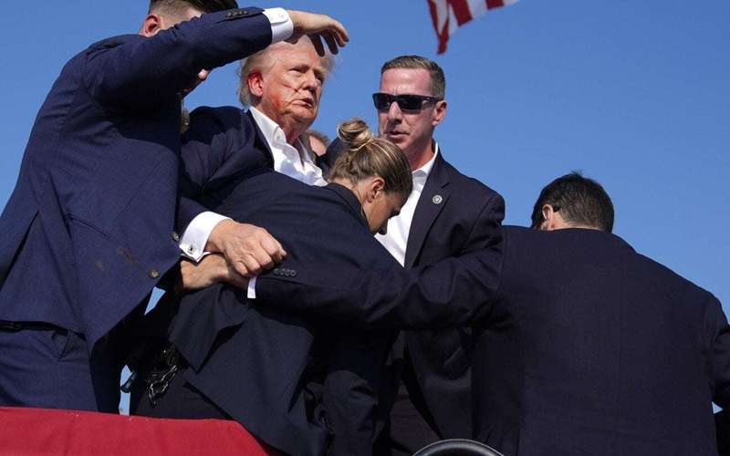 image for Trump injured but ‘fine’ after attempted assassination at rally, shooter and one attendee are dead