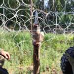 image for Makeshift spear thrown by immigrants attempting to enter Poland via the Belorussian border
