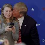 image for Convicted felon and rapist Trump being extremely weird with an underage child!