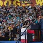 image for Kamala Harris at her first rally as candidate for president