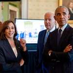 image for Former President Barack Obama, President Biden and Vice President Kamala Harris