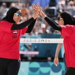 image for Egyptian women's beach volleyball team playing at Paris Olympics today