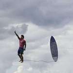 image for Brazil’s Gabriel Medina celebrates highest Olympic surfing score in style - 2024 Paris Olympics