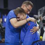image for President of Finland consoling Olympic judoka Luukas Saha after a loss