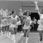 image for Robin Williams dressed as a cheerleader, 1979.