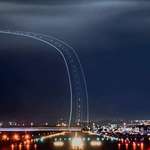 image for Long exposure photo of a plane taking off.