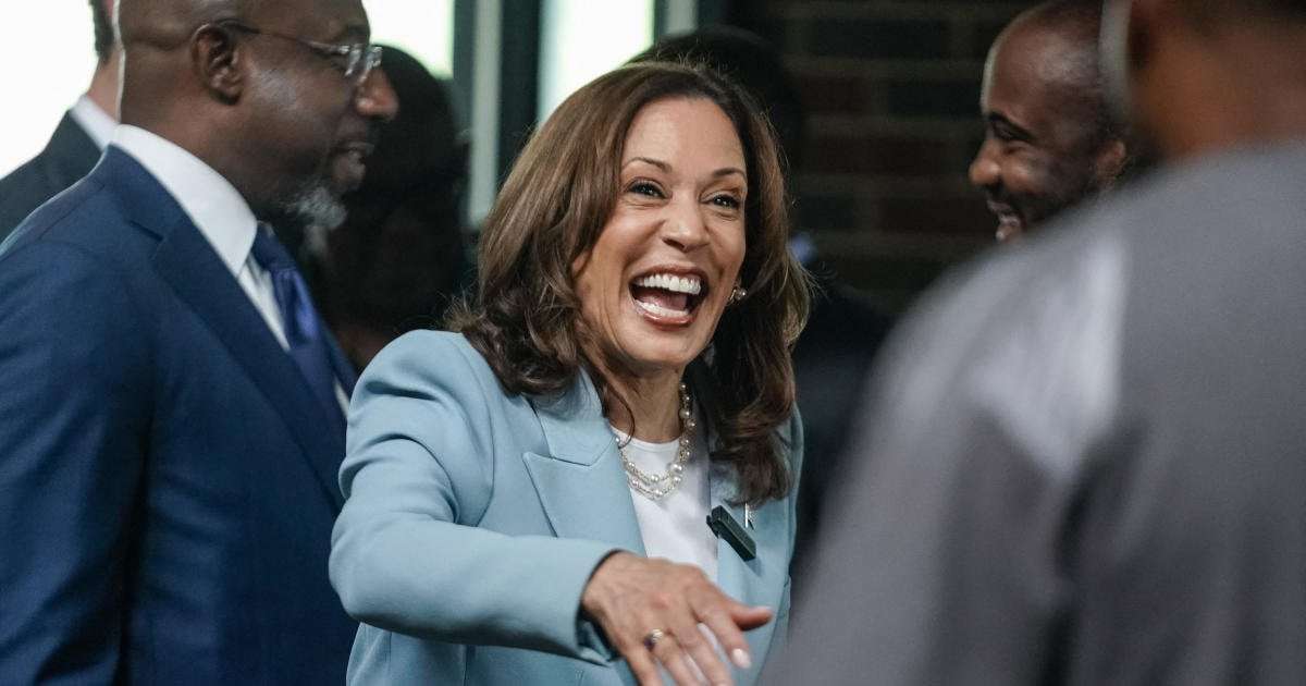 image for Harris dares Trump to debate her as she campaigns in Atlanta: "Say it to my face"