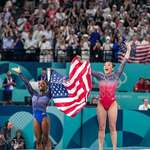 image for Simone Biles and Sunisa Lee after winning gold and bronze