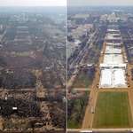 image for Picture comparing Barack Obama’s inauguration in 2009 to Donald Trump’s inauguration in 2017