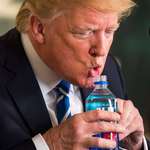 image for The really weird way Donald Trump drinks water.