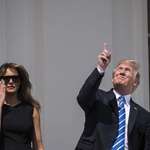 image for Trump looking directly into the eclipse.
