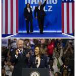 image for Vice President Harris and her running mate, Tim Walz, speak at a campaign rally in Philadelphia