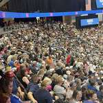 image for The venue is filling up 3 hours before a Harris/Walz rally