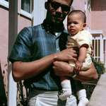 image for Kamala with her father Donald Harris, an economics professor at Stanford University, 1965.