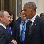 image for Obama stares down Putin. Coldest political pic ever