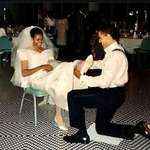 image for Michelle and Barack Obama on their wedding day, 1992.