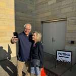 image for Photo of Tim Walz and Gwen Walz after voting in the Minnesota primary election