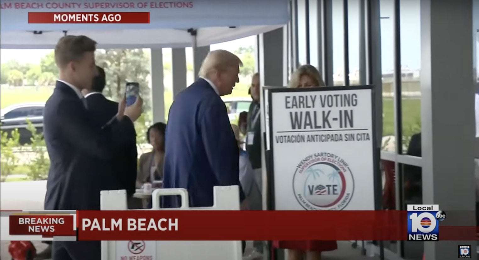 image for Trump Just Voted in Florida as a Felon — Where's DeSantis' Outrage?
