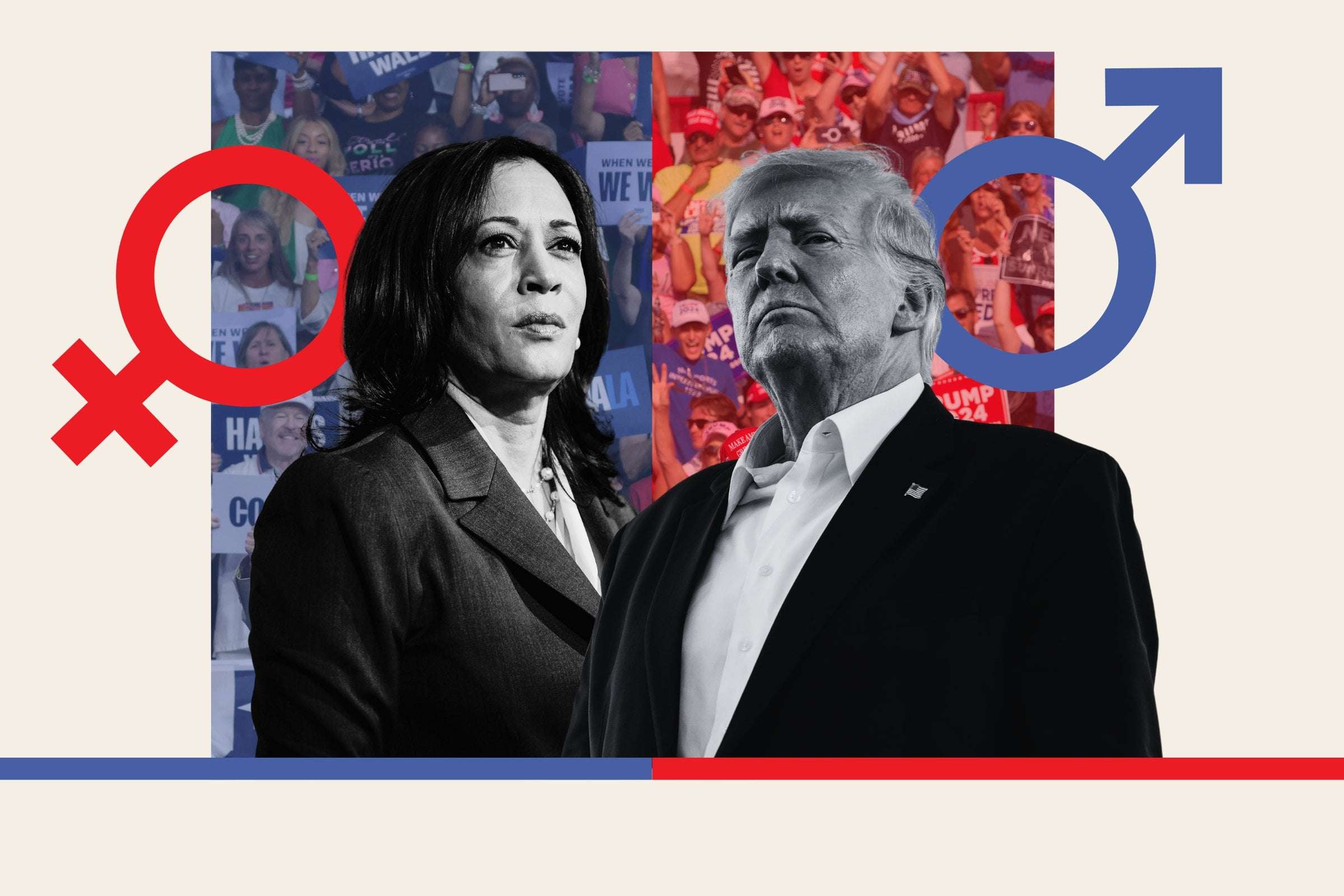 image for Trump vs. Harris Poised to be Largest Gender Divide in Election History