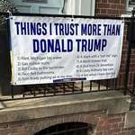 image for A “Things I trust more than Donald Trump” sign.