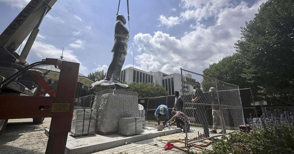 image for Statue of late civil rights leader John Lewis replaces more than 100-year-old Confederate monument