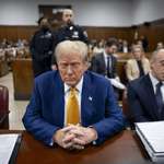 image for Donald Trump, apparently falling asleep in court, May 2